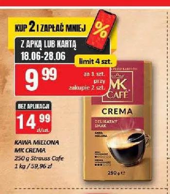 Kawa mielona MK Cafe Crema promocja w Chorten