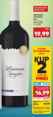 Wino czarna porzeczka słodkie Winiarnia Zamojska promocja w Kaufland