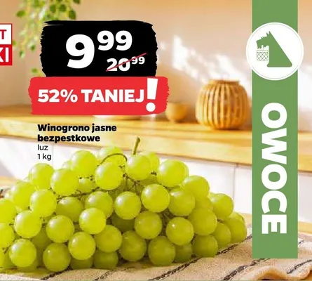 Winogrono jasne bezpestkowe promocja w Netto