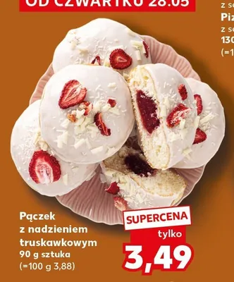 Pączek z nadzieniem truskawkowym promocja w Kaufland