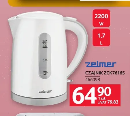 Czajnik ZCK7616S Zelmer promocja w Selgros