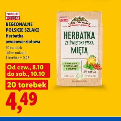 Herbatka owocowo-ziołowa Regionalne Polskie Szlaki promocja w Lidl