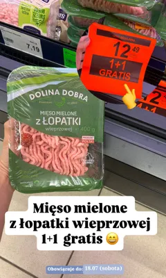 Mięso mielone z łopatki wieprzowej Dolina Dobra promocja w Aldi