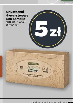 Chusteczki 4-warstwowe Eco Samelle promocja w Netto