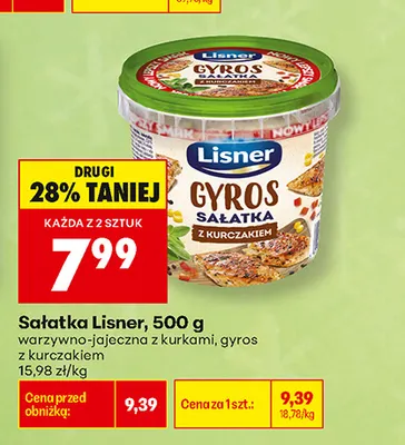 Sałatka Lisner warzywno-jajeczna z kurkami promocja w Biedronka