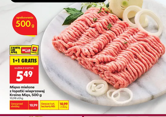 Mięso mielone z łopatki wieprzowej Kraina Mięs promocja w Biedronka
