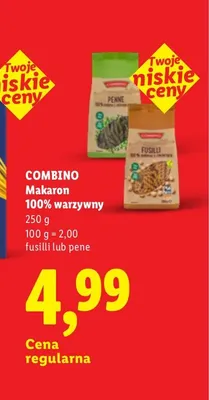 Makaron 100% warzywny fusilli Combino promocja w Lidl