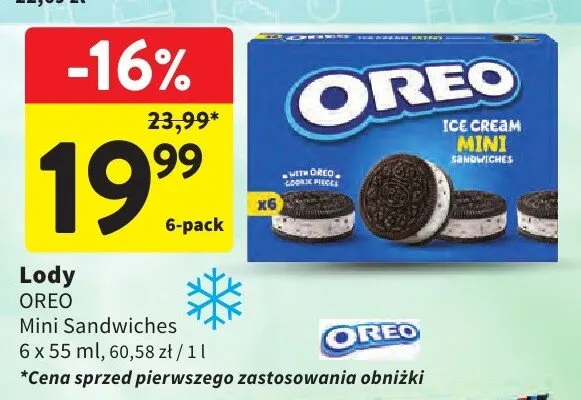 Lody Oreo Mini Sandwiches promocja w Intermarche