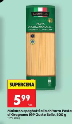 Makaron spaghetti alla chitarra Pasta di Gragnano IGP Gusto Bello promocja w Biedronka