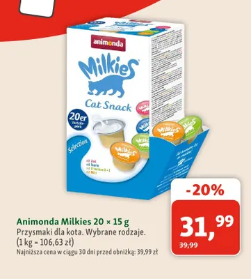 Przysmaki dla kota Animonda Milkies 20-pak promocja w MAXI ZOO