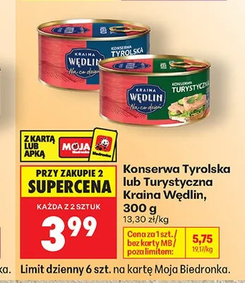 Konserwa Turystyczna Kraina Wędlin promocja w Biedronka