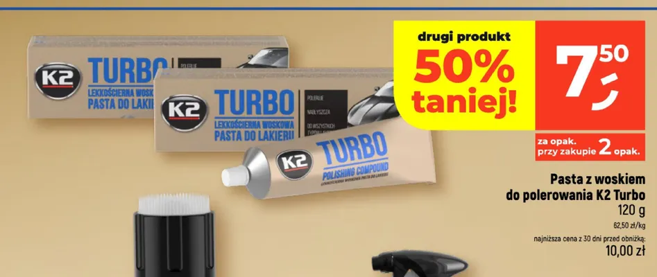 Pasta z woskiem do polerowania K2 Turbo promocja w Dealz