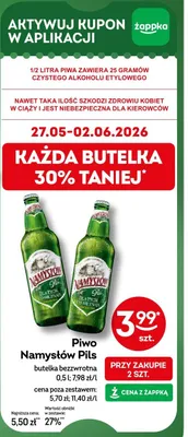 Piwo Namysłów Pils butelka bezzwrotna promocja w Żabka