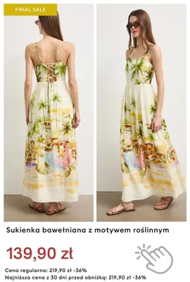 Sukienka bawełniana z motywem roślinnym promocja w Medicine