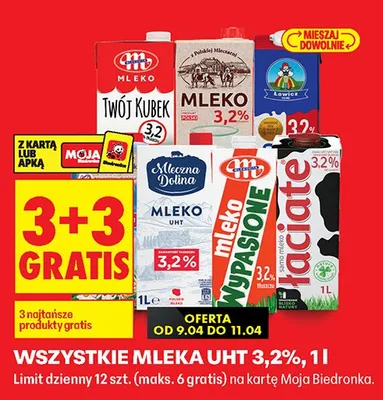 Mleko UHT 3,2% Wypasione promocja w Biedronka