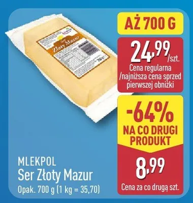 Ser Złoty Mazur Mlekpol promocja w Aldi