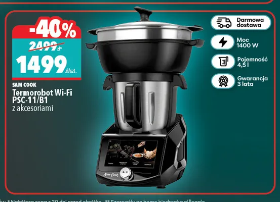 Termorobot Wi-Fi PSC-11/B1 z akcesoriami Sam Cook promocja w Biedronka Home