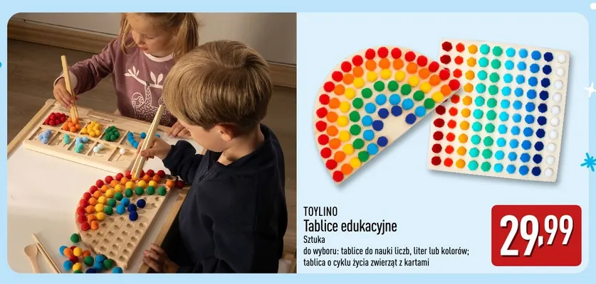 Tablice edukacyjne do nauki liczb Toylino promocja w Aldi