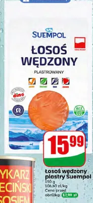 Łosoś wędzony plastrowany Suempol promocja w Dino