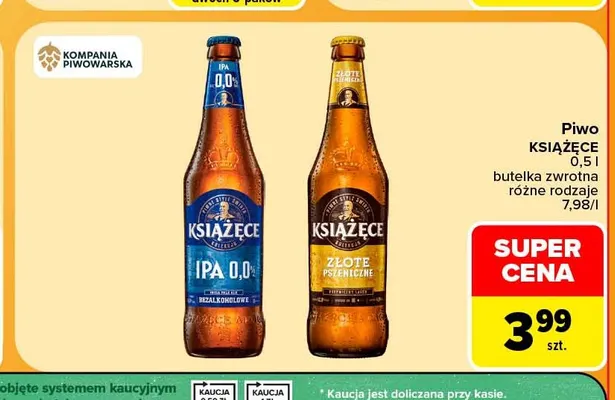 Piwo Książęce Złote Pszeniczne promocja w Carrefour
