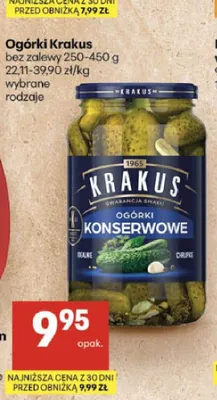 Ogórki konserwowe Krakus promocja w Delikatesy Centrum