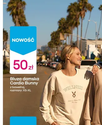 Bluza damska Cardio Bunny z bawełną promocja w Pepco