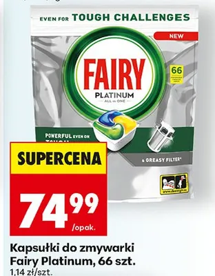 Kapsułki do zmywarki Fairy Platinum, 66 szt. promocja w Biedronka