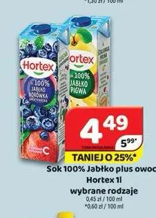 Sok Jabłko plus owoce Hortex 100% promocja w Delfin
