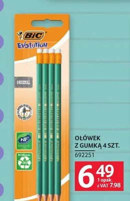 Ołówek z gumką BIC Evolution promocja w Selgros