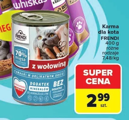 Karma dla kota Frendi z wołowiną promocja w Carrefour Market