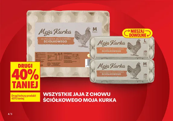 Wszystkie jaja z chowu ściółkowego 10 szt. DRUGIE -40% promocja w Biedronka