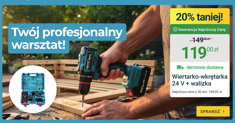 Wiertarko-wkrętarka MIDORI Japan 24V + walizka promocja w ERLI