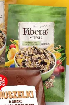 Muesli Fibera z owocami nasionami i orzechami promocja w Stokrotka