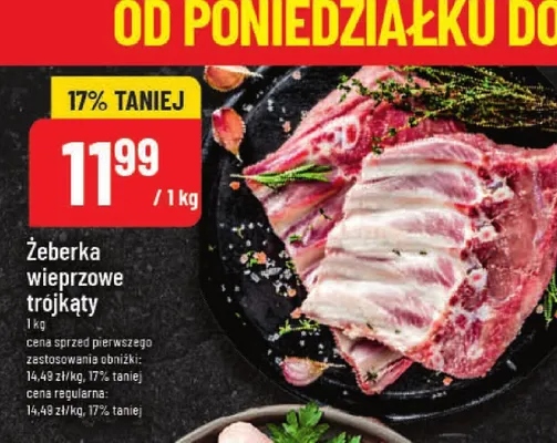 Żeberka wieprzowe trójkąty promocja w POLOmarket