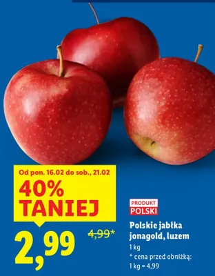 Jabłka promocja w Lidl
