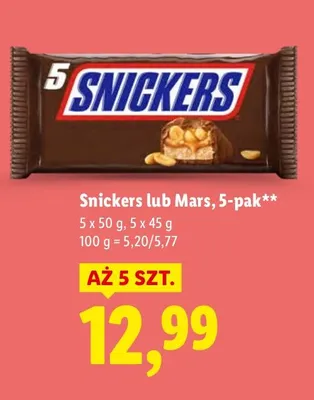 Baton Snickers 5-pak promocja w Lidl