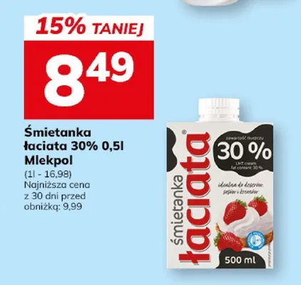 Śmietanka tłuszcz 30% promocja w Hitpol