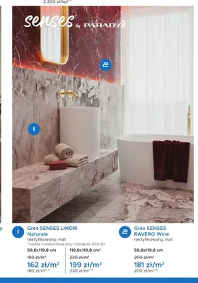 Gres Senses Linori Naturale rektyfikowany mat 59,8x119,8 cm promocja w Blu Salony Łazienek