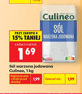 Sól warzona jodowana Culineo promocja w Biedronka