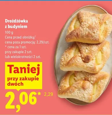 Drożdżówka z budyniem promocja w Lidl