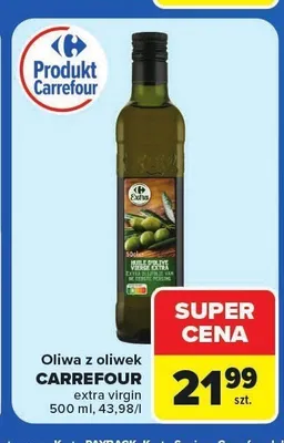 Oliwa z oliwek Carrefour extra virgin promocja w Carrefour Market