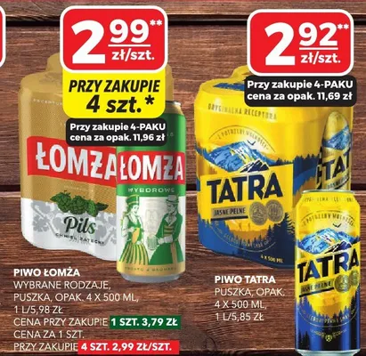 Piwo Łomża promocja w Top Market