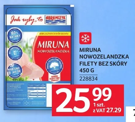 Miruna nowozelandzka filety bez skóry Abramczyk promocja w Selgros