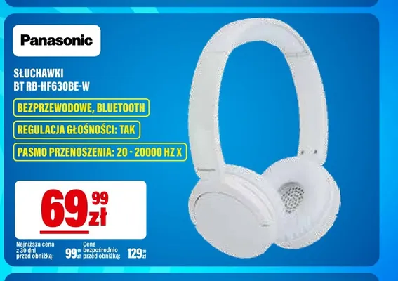 Słuchawki Bt RB-HF630BE-W Panasonic promocja w RTV EURO AGD