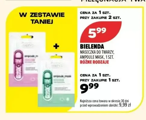 Maseczka do twarzy Ampoule Mask Bielenda promocja w Drogerie Natura