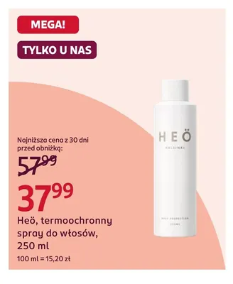 Termoochronny spray do włosów Heö promocja w Rossmann