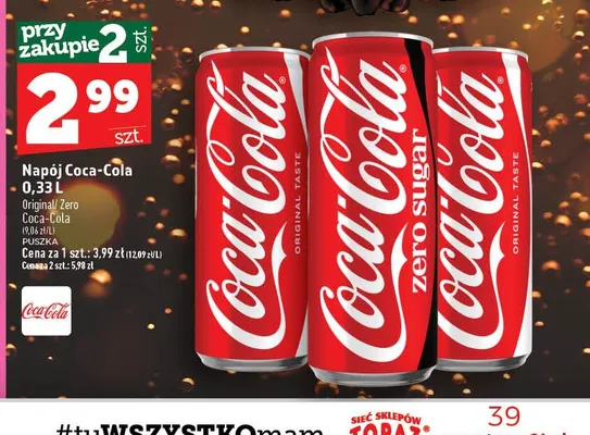 Napój gazowany Coca-Cola Original promocja w TOPAZ