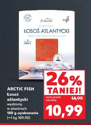 Łosoś atlantycki wędzony w plastrach Arctic Fish promocja w Kaufland