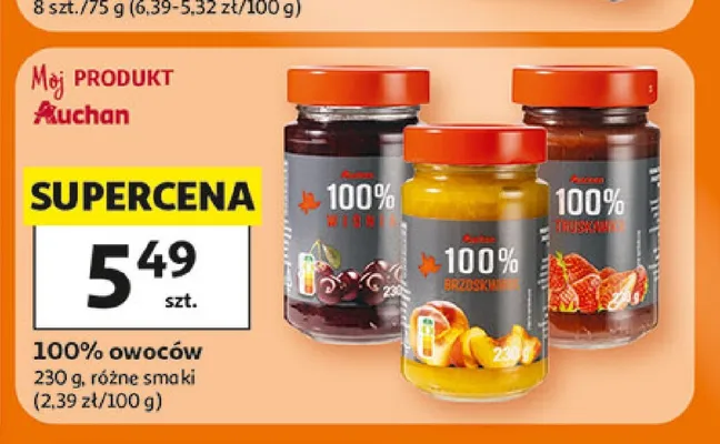 100% owoców Auchan 230g promocja w Auchan