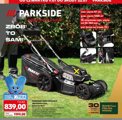 Kosiarka akumulatorowa Parkside Performance 40V promocja w Kaufland